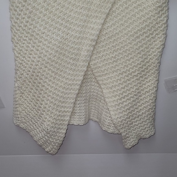 SayWhat Cream Cowl Neck Asymmetrical Button Accent Sweater L Preppy Cottagecore - Picture 4 of 9